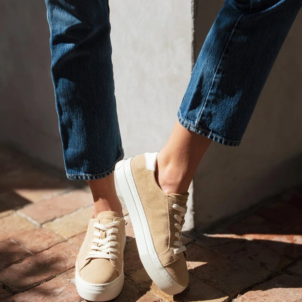 NEW Soludos Ibiza Women's Platform Sneaker Sand Tan 6 - Picture 3 of 14